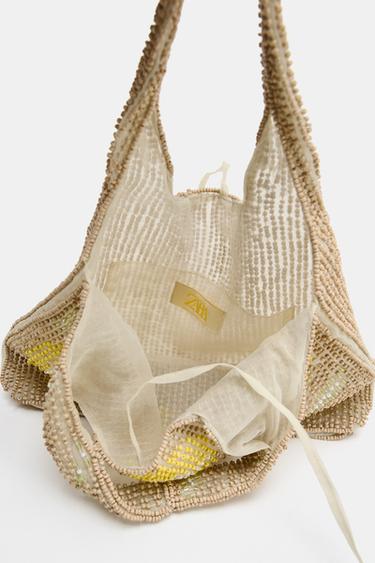 MINI SAC À MAIN PERLES - Jaune de Zara - Image 5