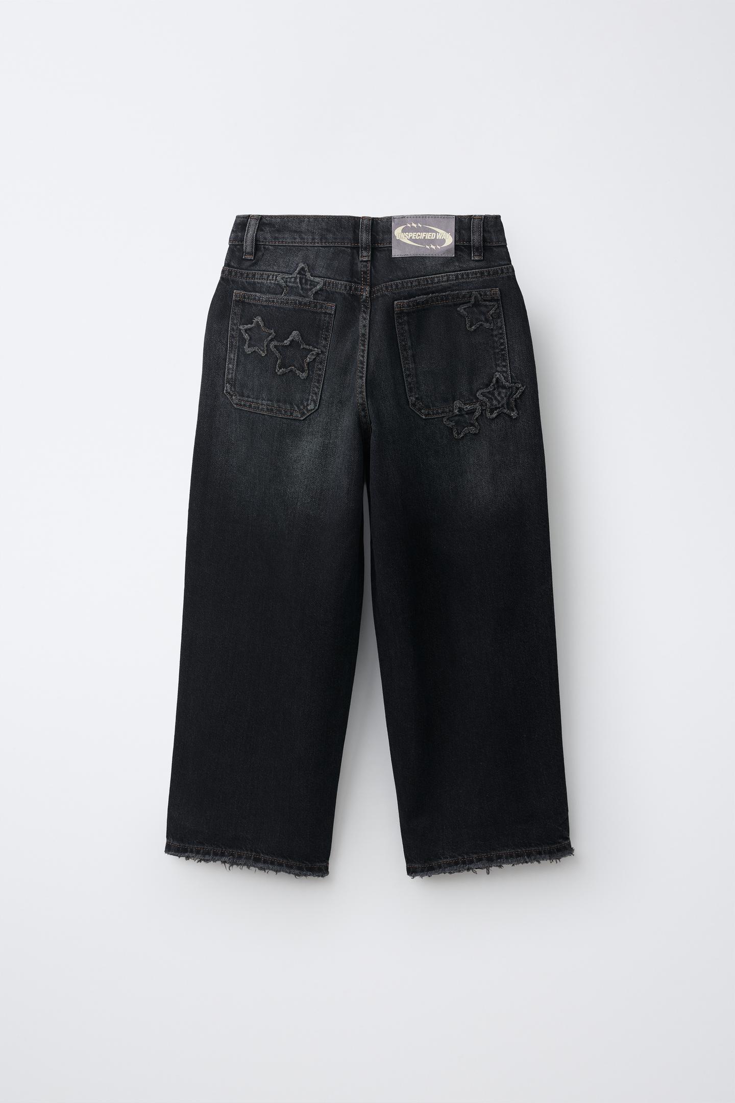 Детские джинсы Zara Star Baggy, цвет: Синий / Чёрный — фото 2