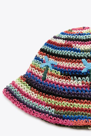 MULTICOLOURED BRAIDED BUCKET HAT - Multicoloured by Zara - Image 3