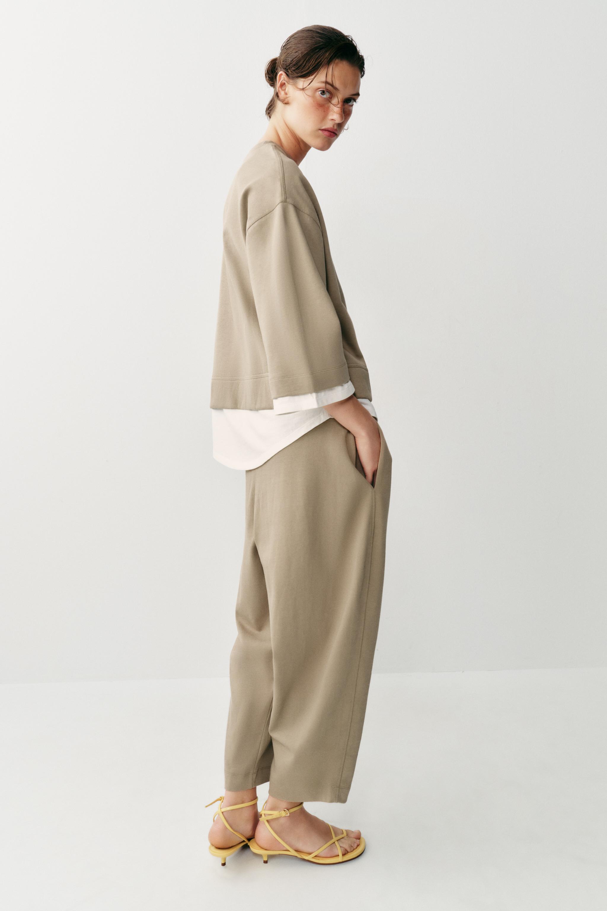 Zara KONTRAST DETAYLI UZUN KOLLU SWEATSHIRT görsel 3