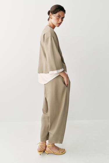 PANTALÓN BALLOON - Camel medio de Zara
