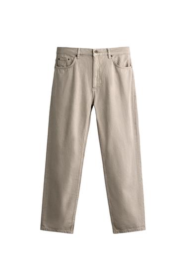 JEAN LÉGER EN COTON ET CHANVRE - Beige clair de Zara