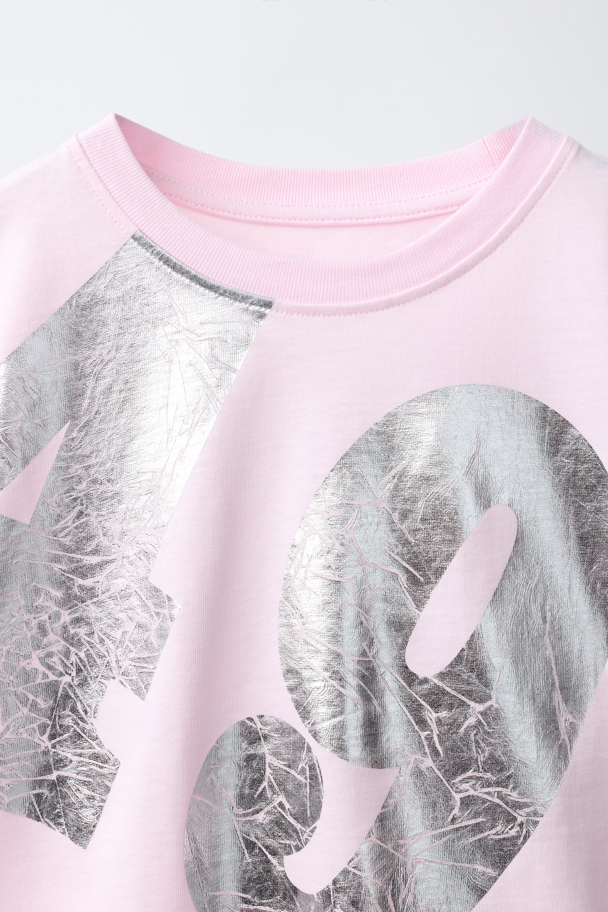 Детские футболки Zara SPARKLY NUMBER T-SHIRT — фото 3