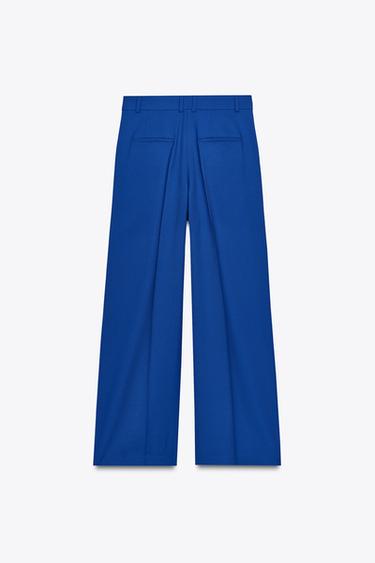 ZW COLLECTION WIDE-LEG DARTED TROUSERS - Blue by Zara - Image 8