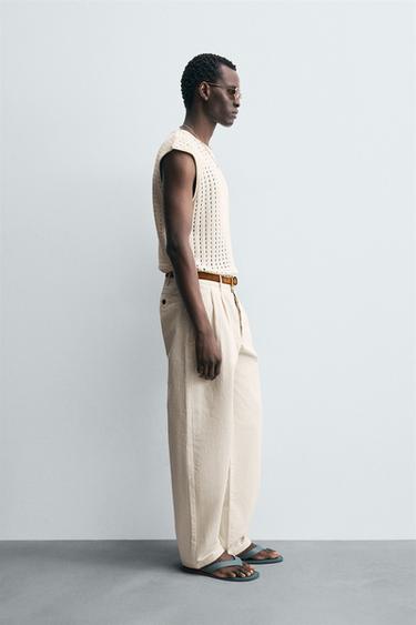 T-SHIRT AJOURÉ SANS MANCHES - Blanc cassé de Zara - Image 3
