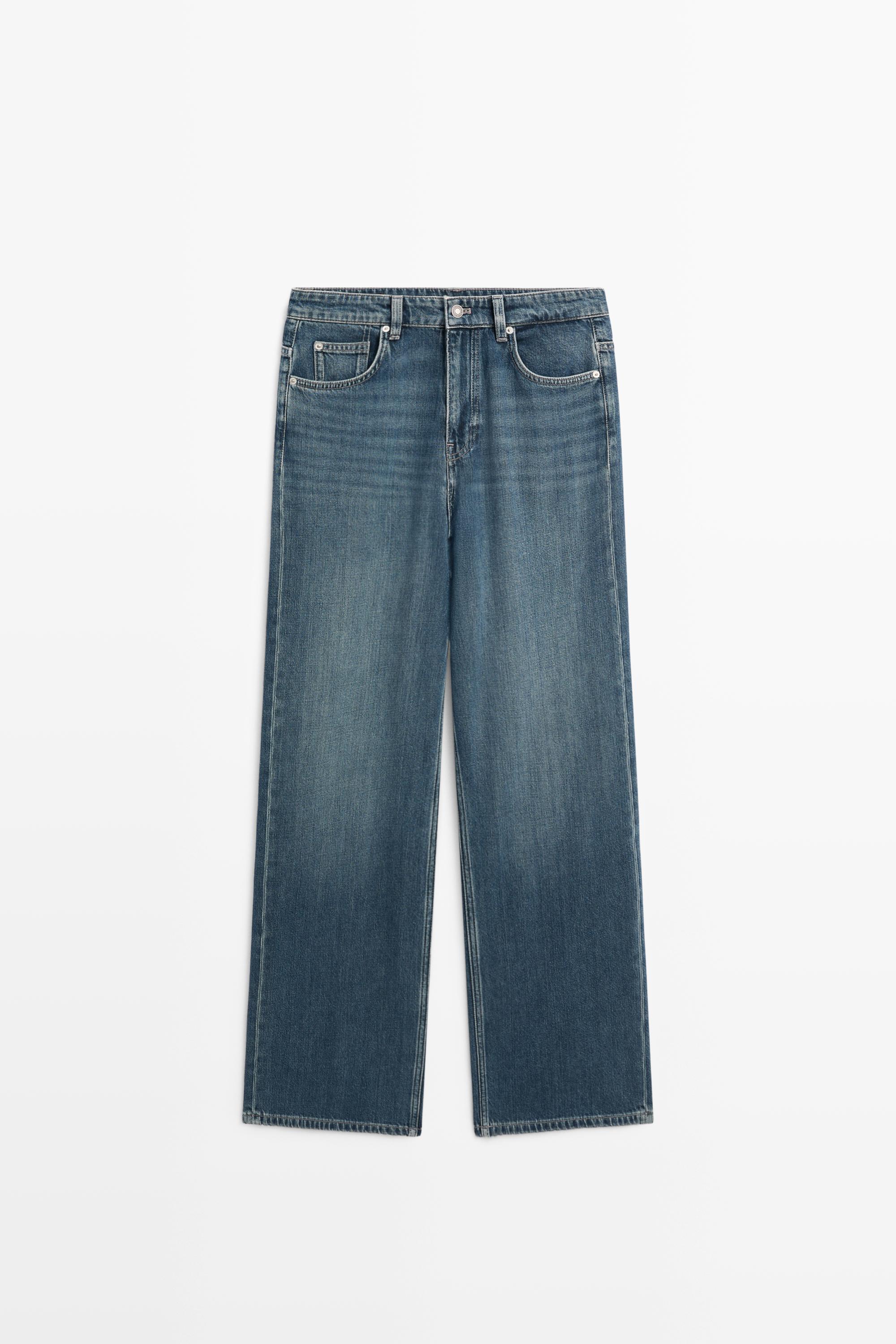 Jean wide leg relaxed taille moyenne