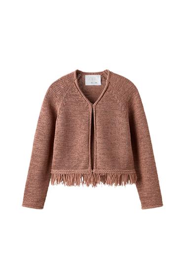 KNIT CARDIGAN WITH FRINGING