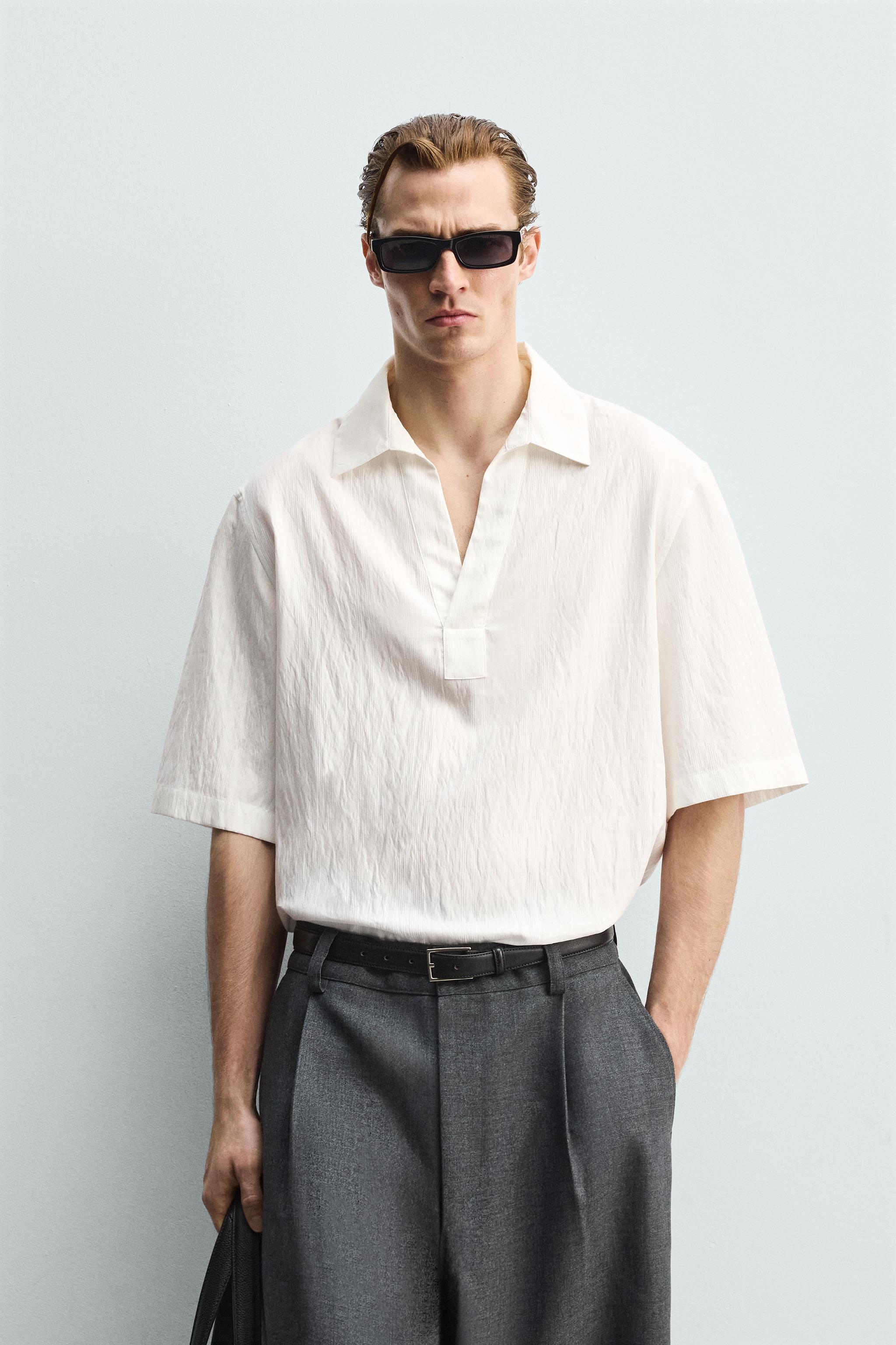 TEXTURED STRIPED POLO SHIRT