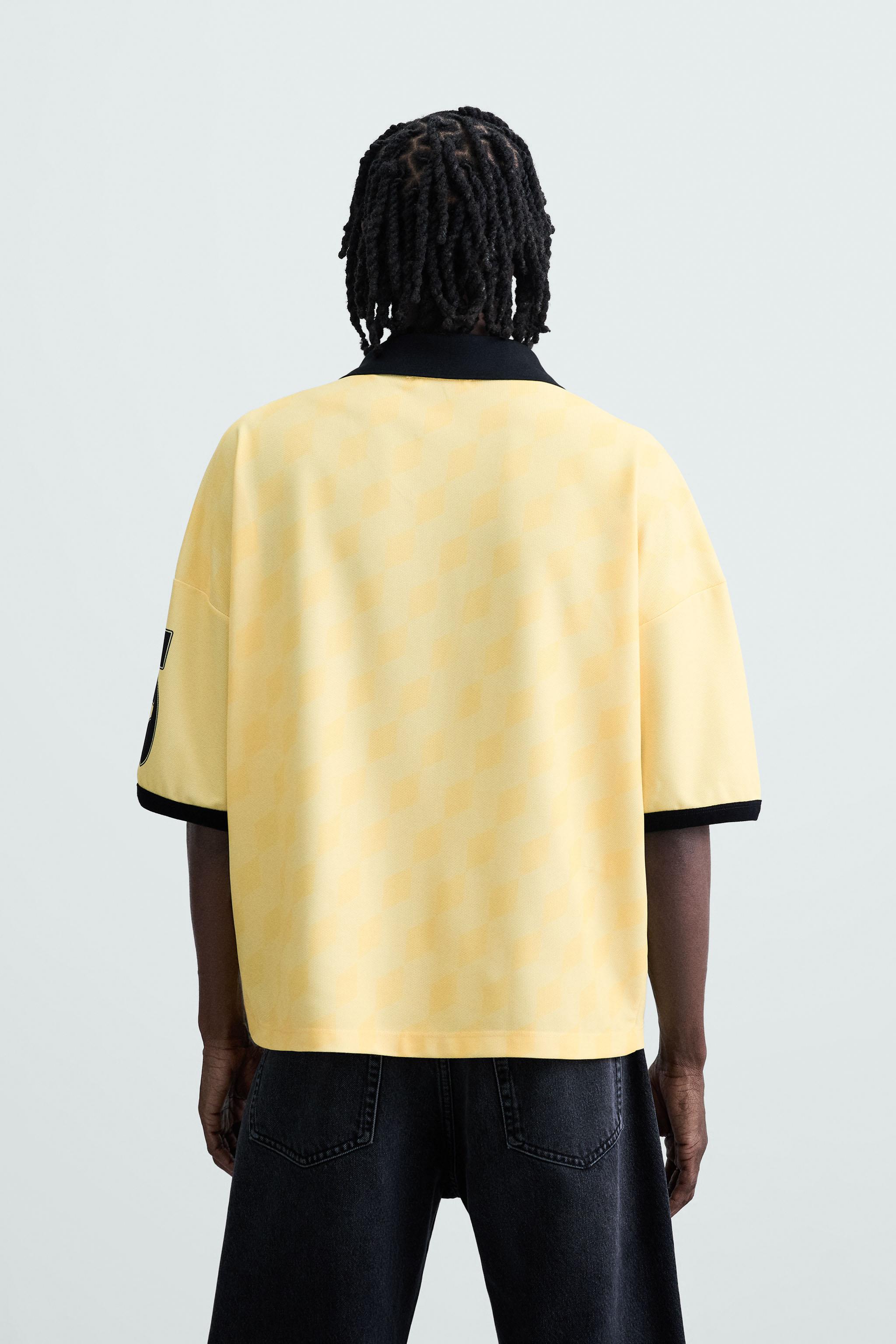 RETRO FOOTBALL PRINT POLO SHIRT - Light yellow | ZARA South Africa