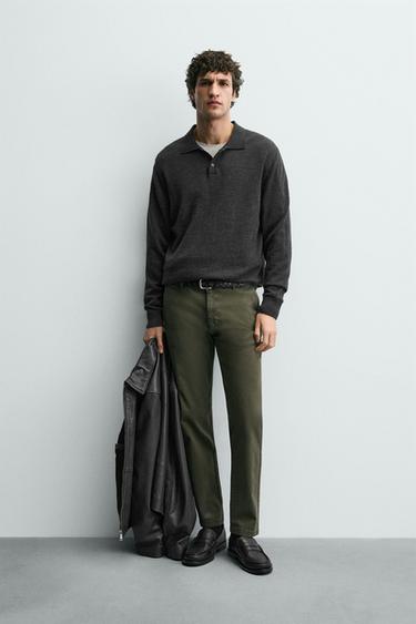 SKINNY FIT CHINO TROUSERS - Green by Zara - Image 0