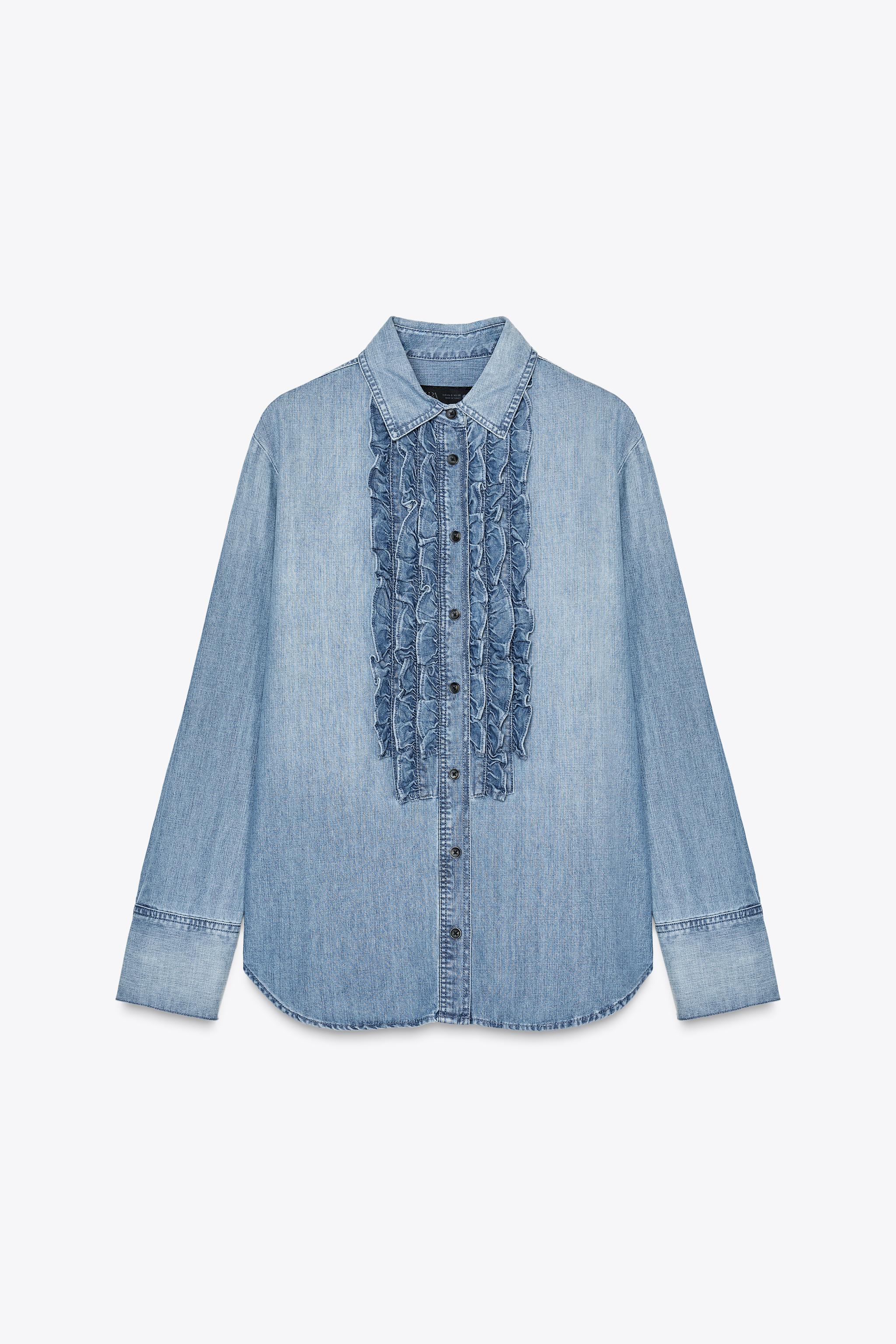 ZWコレクション デニムブラウス - ブルー | ZARA Japan / 日本