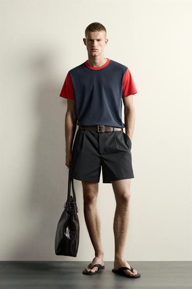 טי-שירט Regular Fit עם שילוב צבעים - אדום/נייבי של Zara - תמונה 0