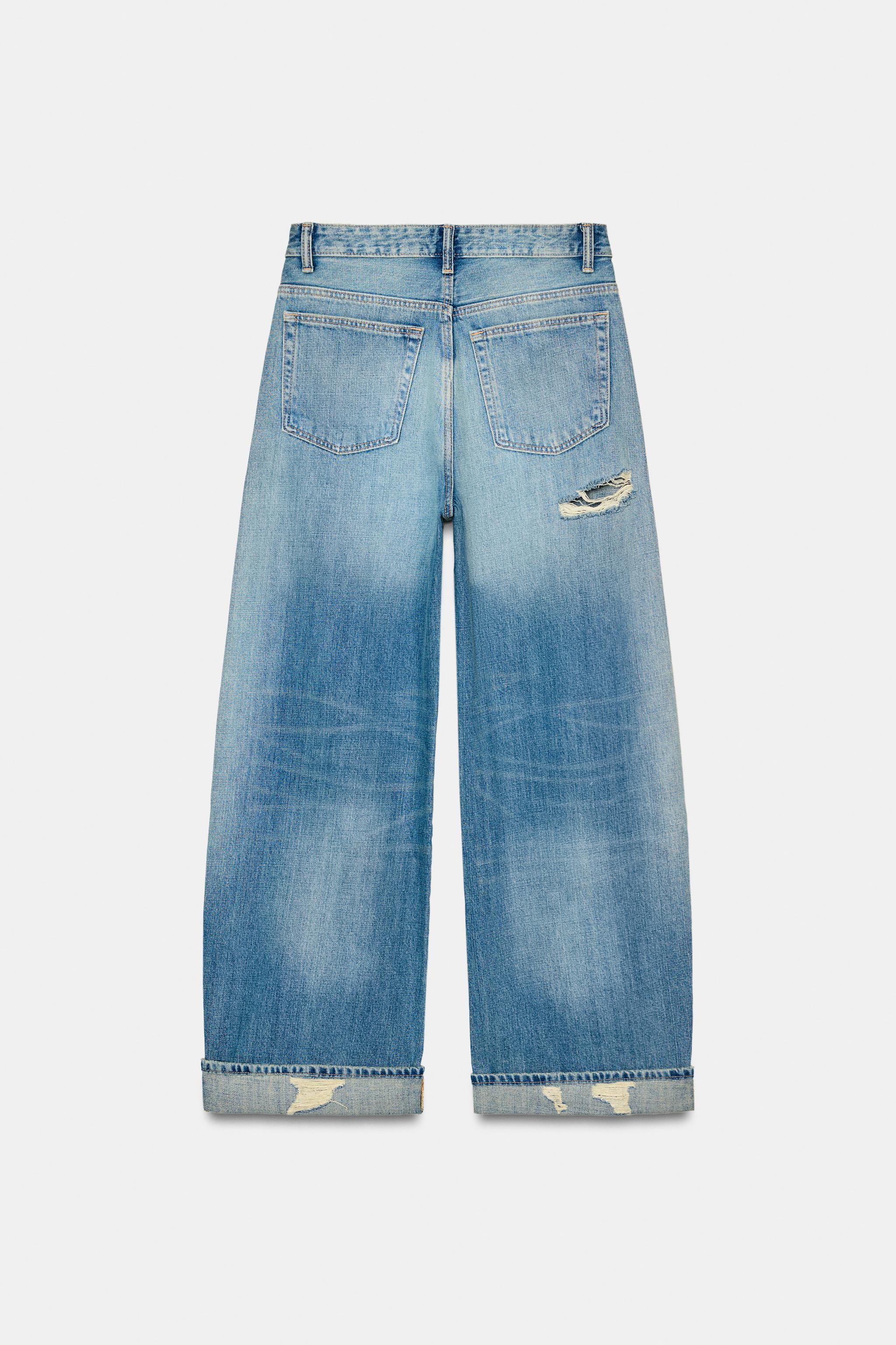 TRF MID-RISE FOLDED BAGGY JEANS