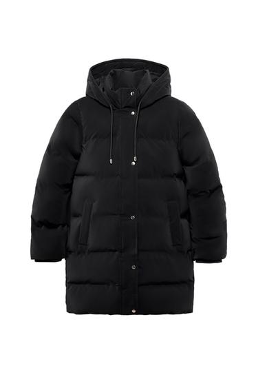 RUBBERISED WINDPROOF SEMI-LONG ANORAK - Black by Zara
