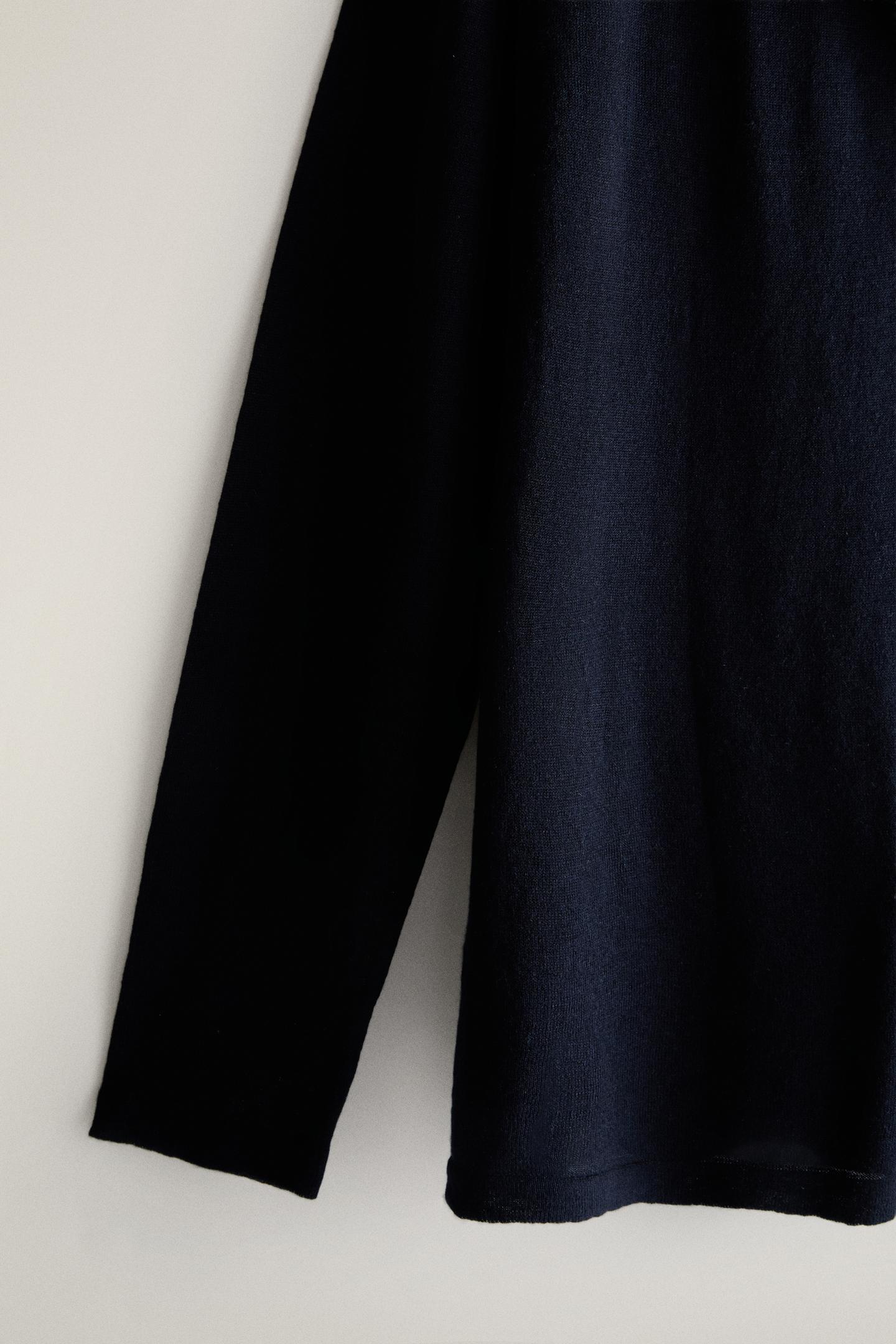 Женский кардиган Zara Wool Silk Lapel Infinity Scarf, цвет: Синий — фото 3