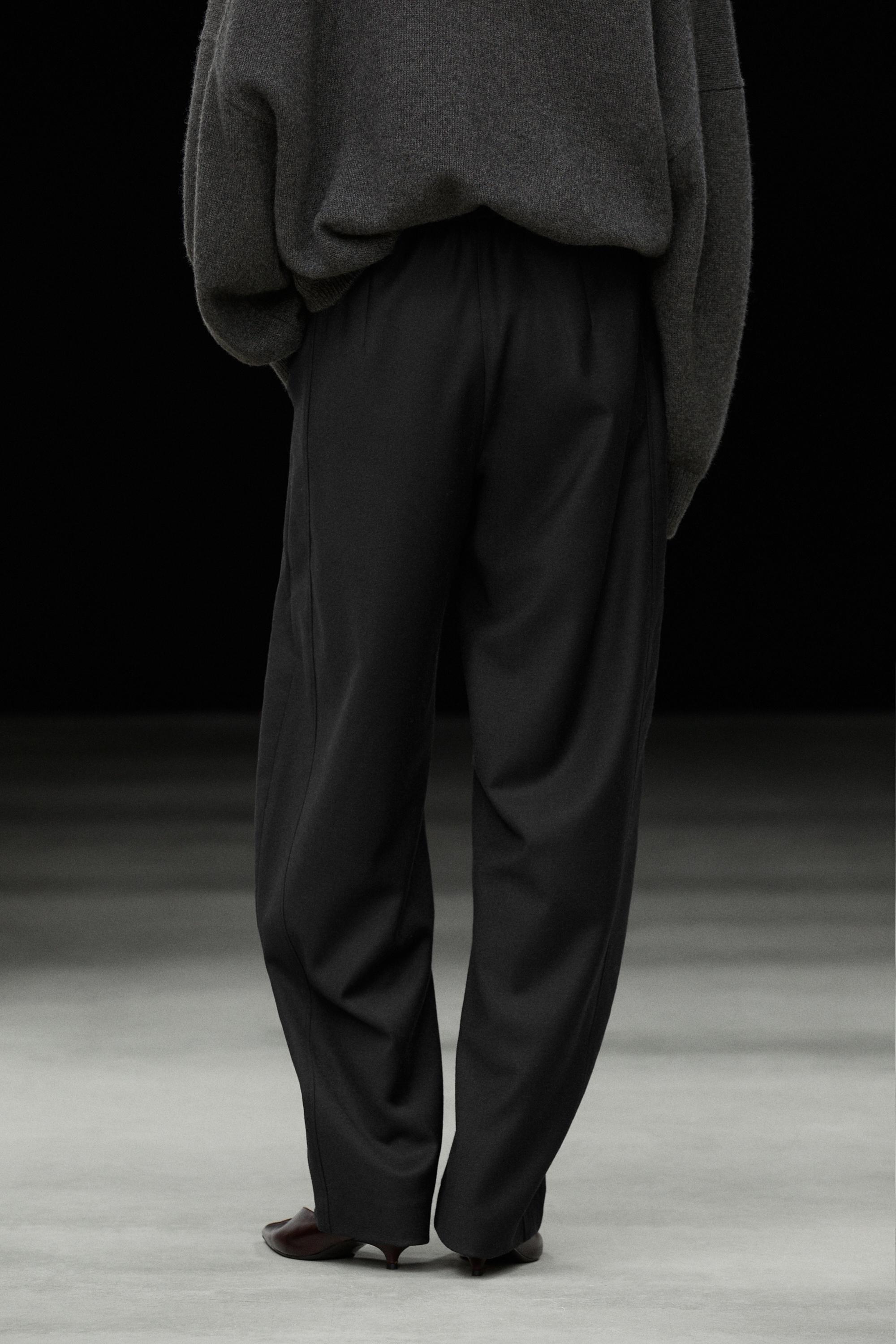 Pantalon barrel fit en flanelle