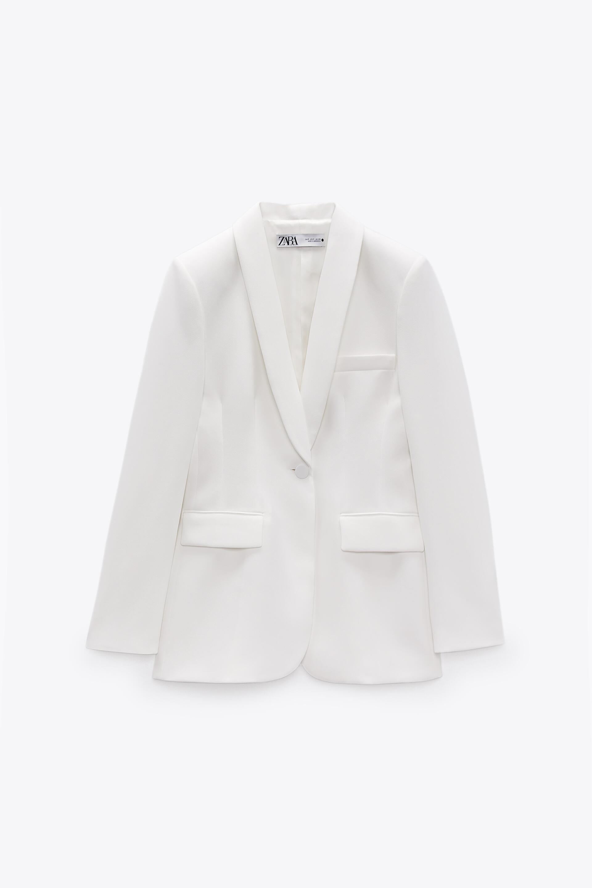 BLAZER WITH TUXEDO COLLAR - Ecru | ZARA United States