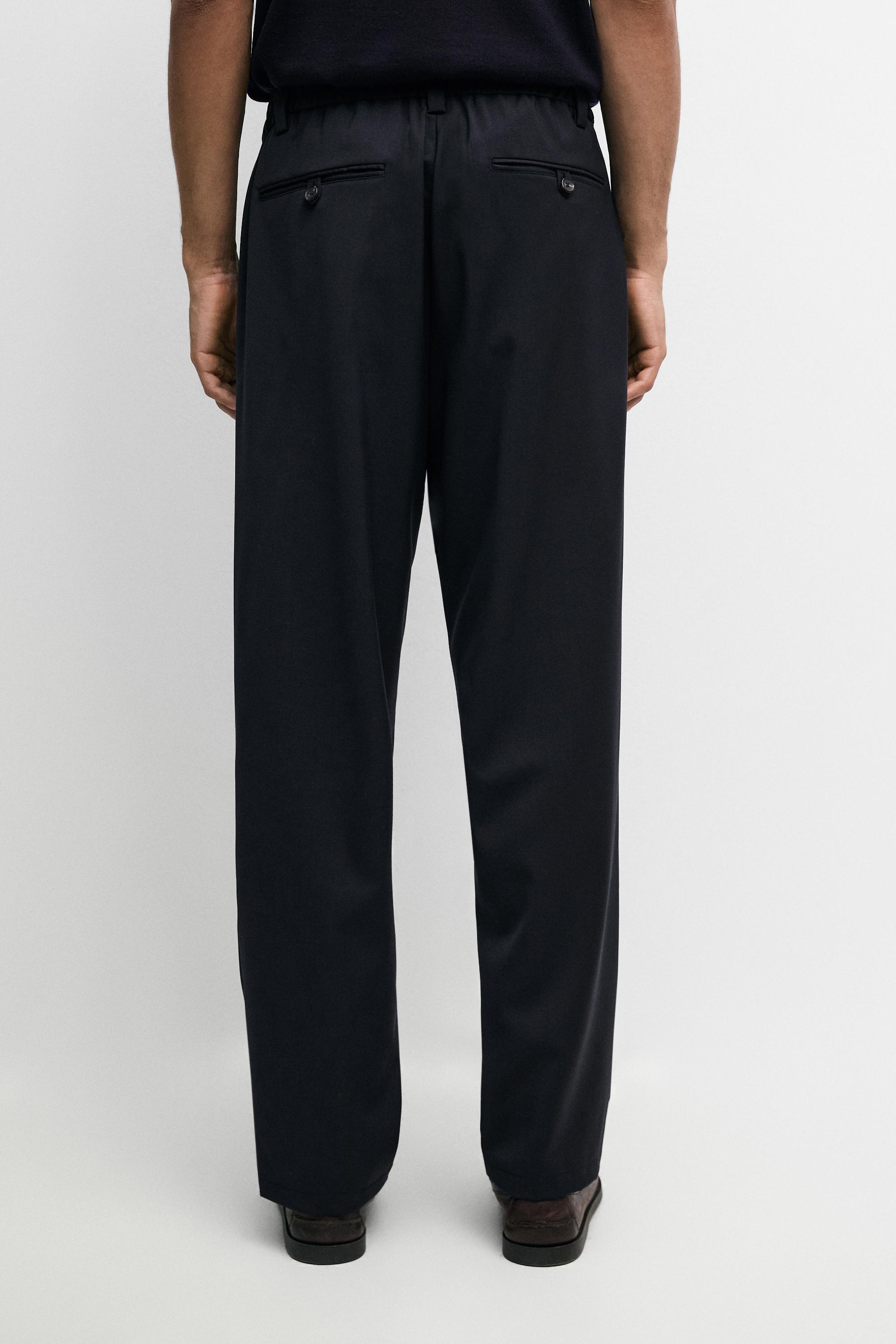 Pantalon straight 100 % laine