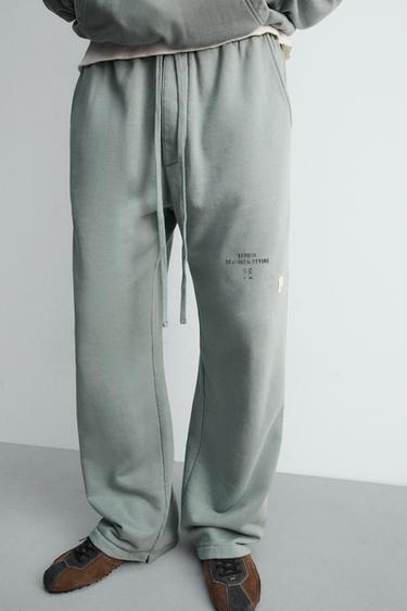 WIDE-LEG JOGGING TROUSERS X SR_A - Turquoise by Zara - Image 4