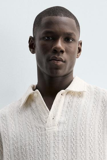 CAMISA POLO JACQUARD - Crudo de Zara
