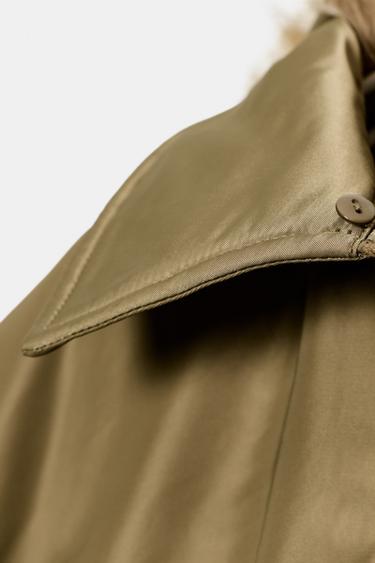 VESTE BOMBER COL EFFET FOURRURE ZW COLLECTION - Vert olive de Zara - Image 7