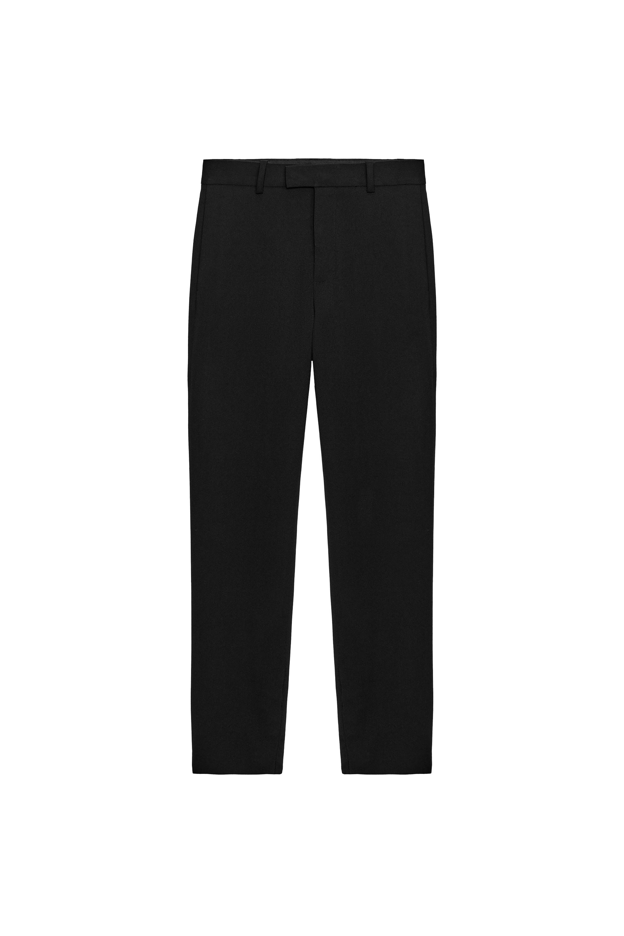 ZW COLLECTION LIMITED EDITION SLIM WOOL BLEND TROUSERS - Black