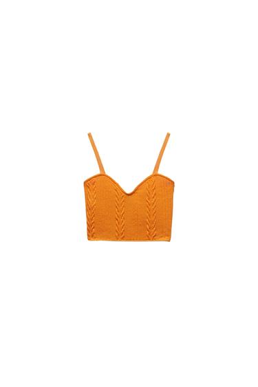 CABLE-KNIT CROP TOP