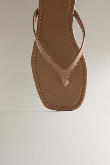 SANDALE MINIMALISTE CUIR - Gris taupe de Zara - Image 5