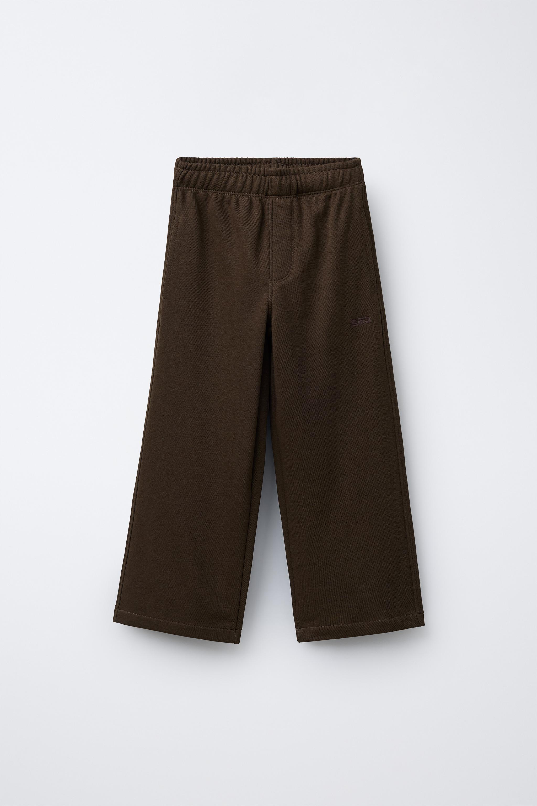 EMBROIDERED HOODIE AND WIDE LEG PANTS SET