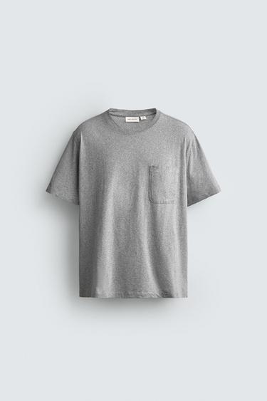 LIGHTWEIGHT RELAXED FIT T-SHIRT - Grey marl by Zara