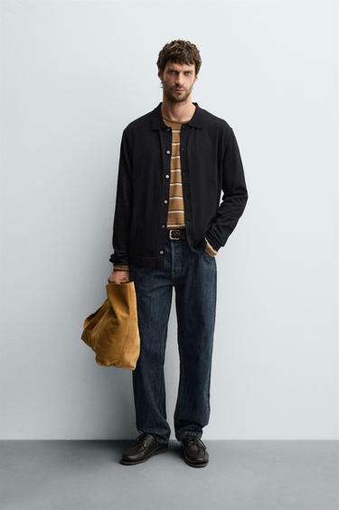 LIGHTWEIGHT COTTON CARDIGAN - Dark navy by Zara - Image 0