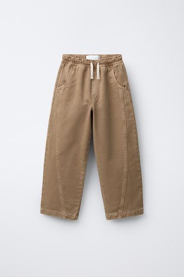JEANS BALLOON CORTES - Camel claro de Zara