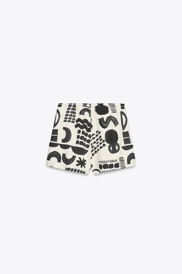 BUCKLE PRINT MINI SKIRT - Black / White by Zara - Image 6