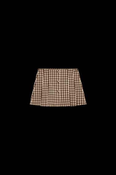 KARIERTER HOSENROCK - Khaki von Zara - Bild 0