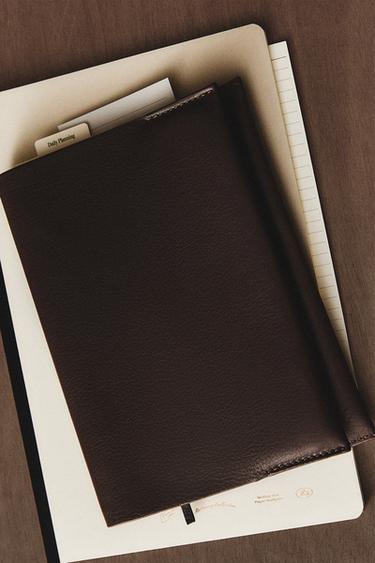 A5 LEATHER COVER NOTEBOOK - Burgundy by Zara - Image 6