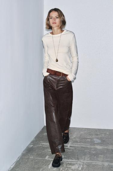 LONG SLEEVE T-SHIRT - Mid-ecru by Zara - Image 3