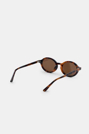 LUNETTES DE SOLEIL OVALES EN PÂTE - Marron de Zara - Image 5