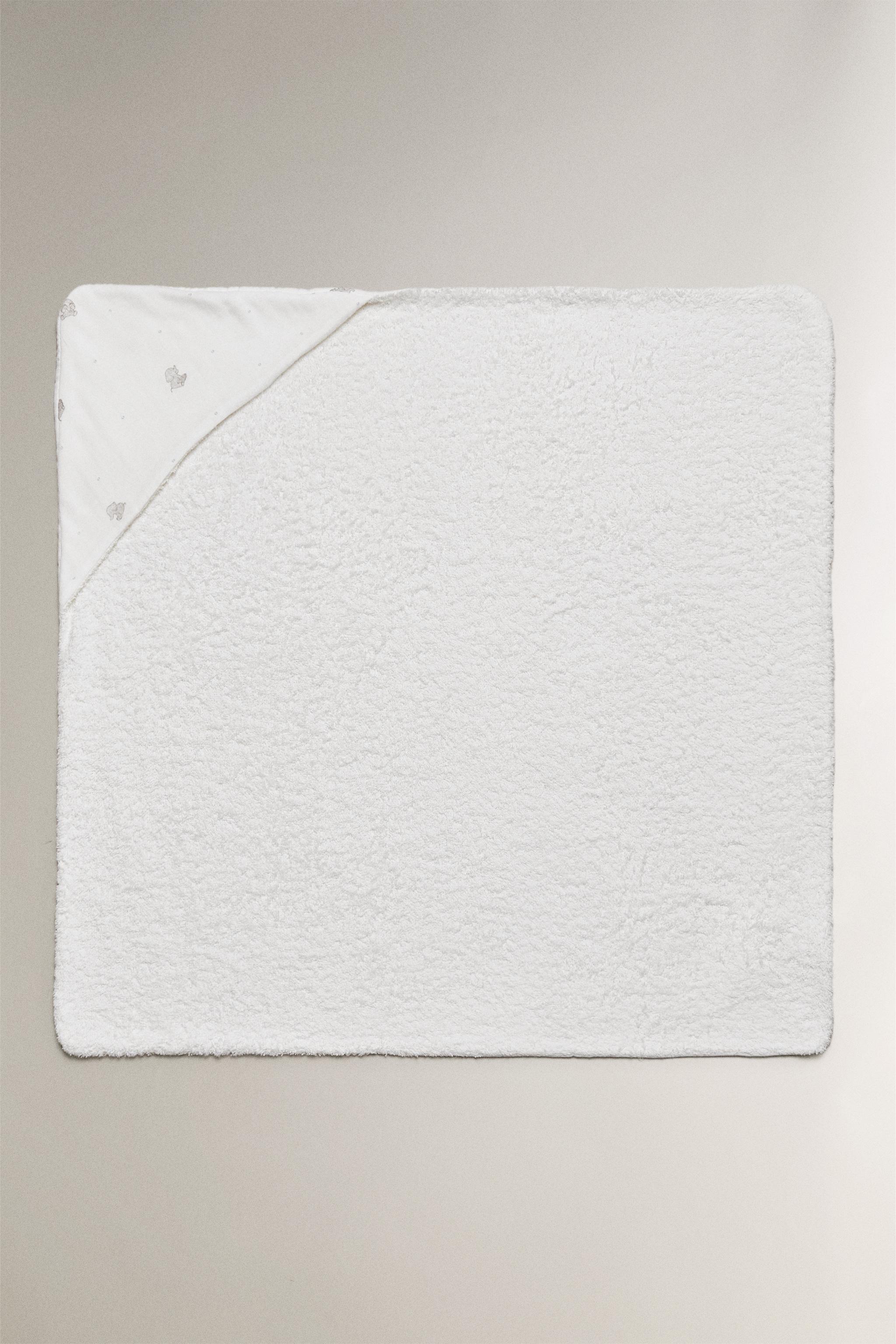 SERVIETTE DE BAIN CAPUCHE BÉBÉ ÉLÉPHANTS