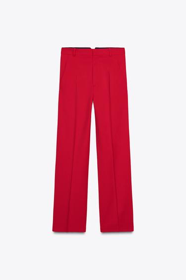 ZW COLLECTION HIGH-WAIST TROUSERS - Bright red by Zara - Image 2