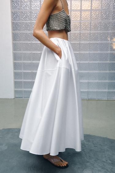 ZW COLLECTION VOLUMINOUS SKIRT - White by Zara - Image 1