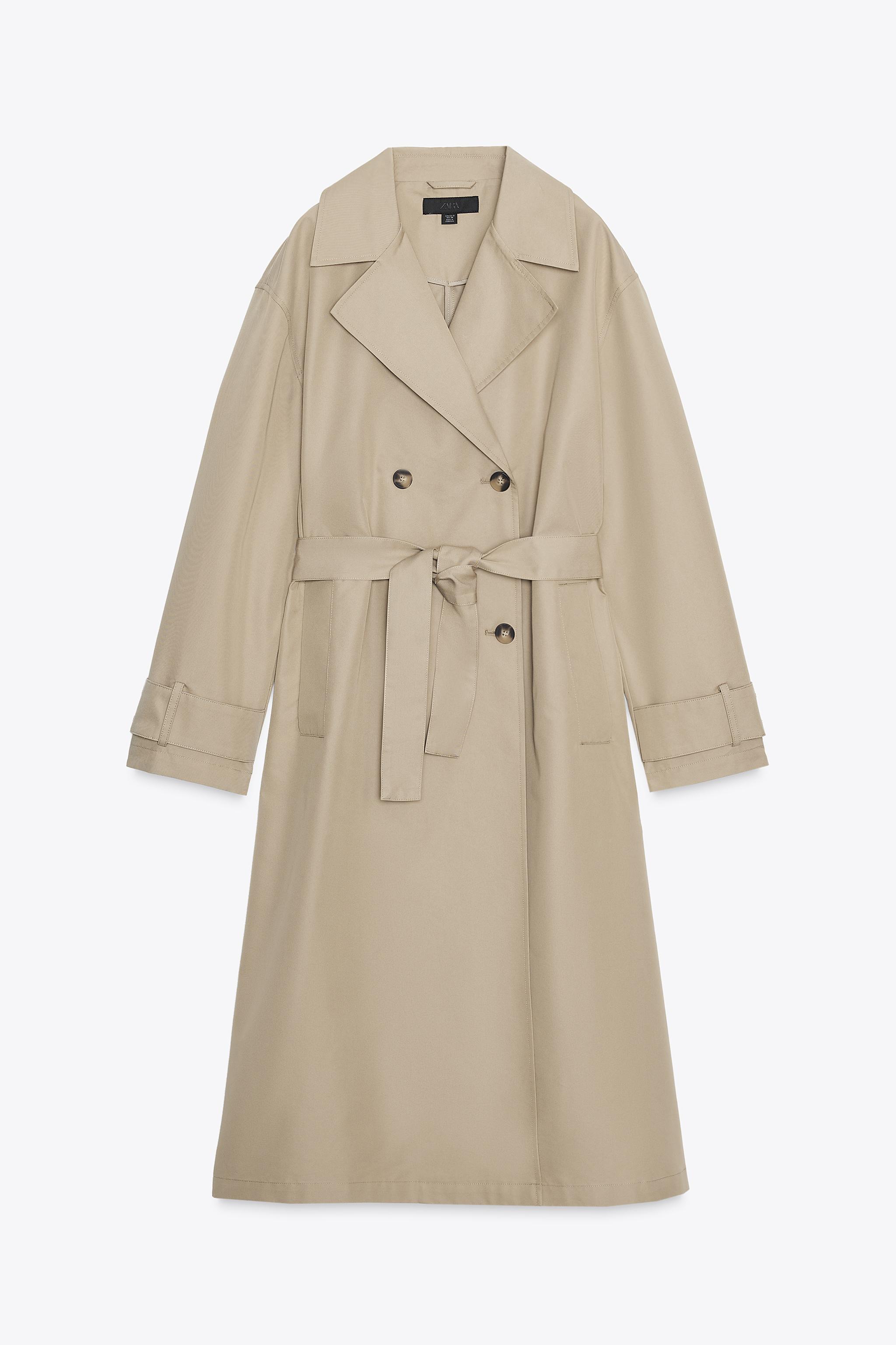 ZARA チェスターコート ベルト付き キャメル ブランドファッション - ZARA チェスターコート ベルト付き キャメル