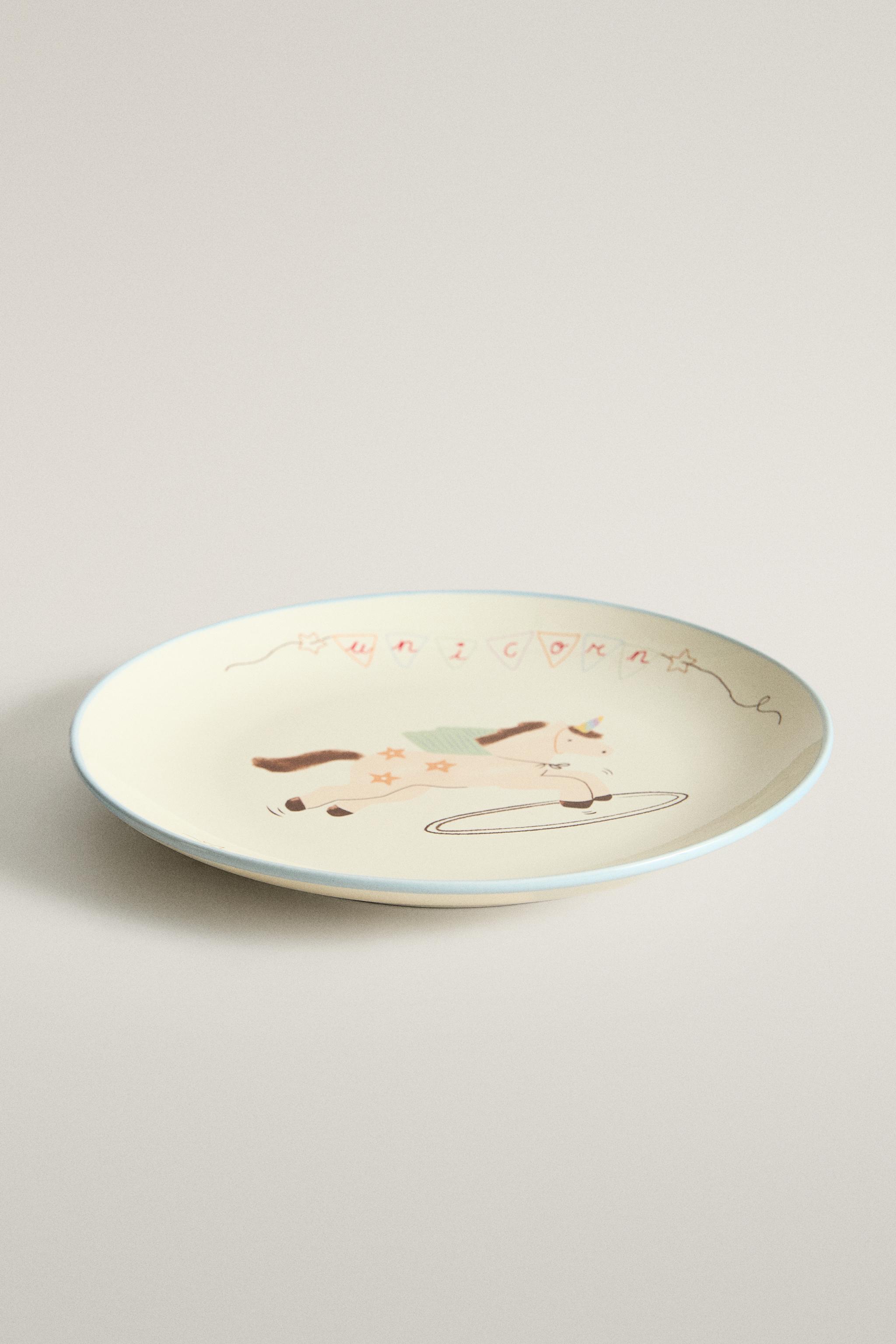 ASSIETTE ENFANT CÉRAMIQUE LICORNE