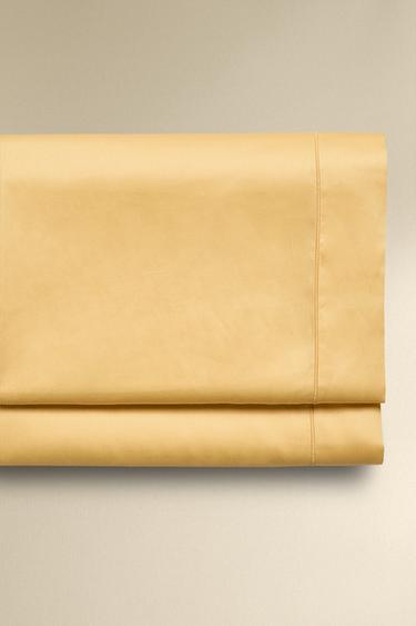 LENZUOLO SOPRA SATIN VOLANT (300 FILI) - Giallo di Zara - Immagine 0