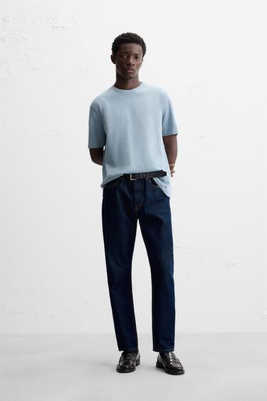 БАЗОВАЯ ФУТБОЛКА MEDIUM WEIGHT — ВЫЦВЕТШИЙ СИНИЙ от Zara