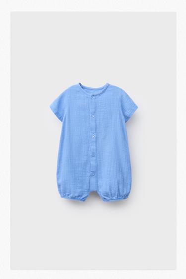 Zara 紋理連身褲 - 深藍色