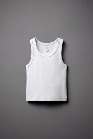 CAMISETA RIB NADADORA - Blanco de Zara