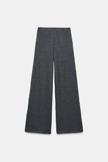 PANTALONI LARGI SOFT - Gri melanj de la Zara