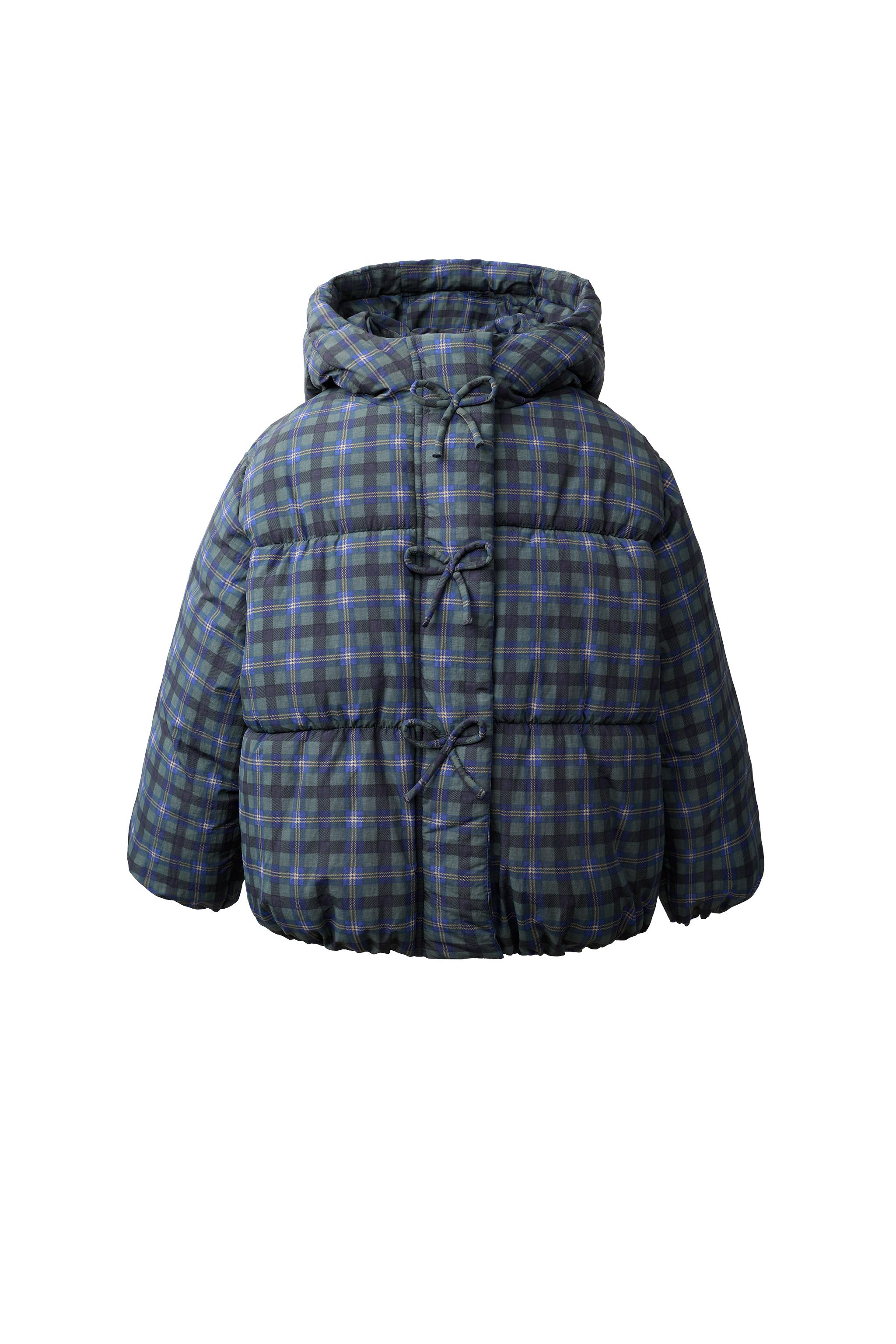 ABRIGO ACOLCHADO WATER REPELLENT CUADROS LAZOS