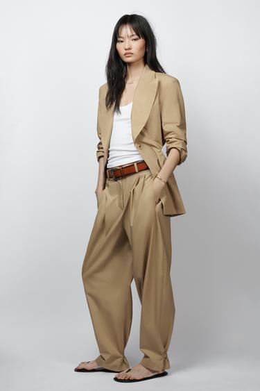 PANTALON À PINCES ZW COLLECTION ÉDITION LIMITÉE - Sable de Zara - Image 3