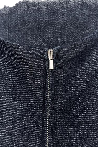 Zara ASYMMETRIC TRF DENIM DRESS - Dark indigo